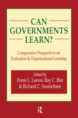 Frans L. Leeuw - Can Governments Learn?: Comparative Perspectives on Evaluation and Organizational Learning