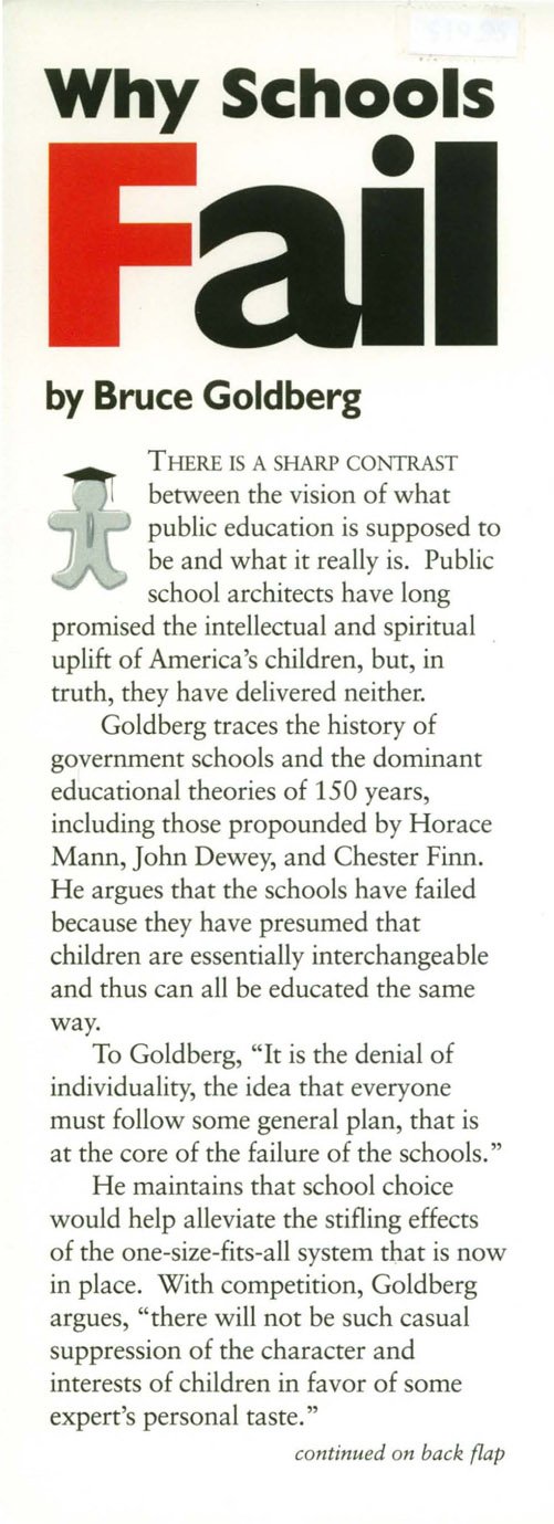 Why Schools Fail Why Schools Fail BRUCE GOLDBERG Washington - photo 1