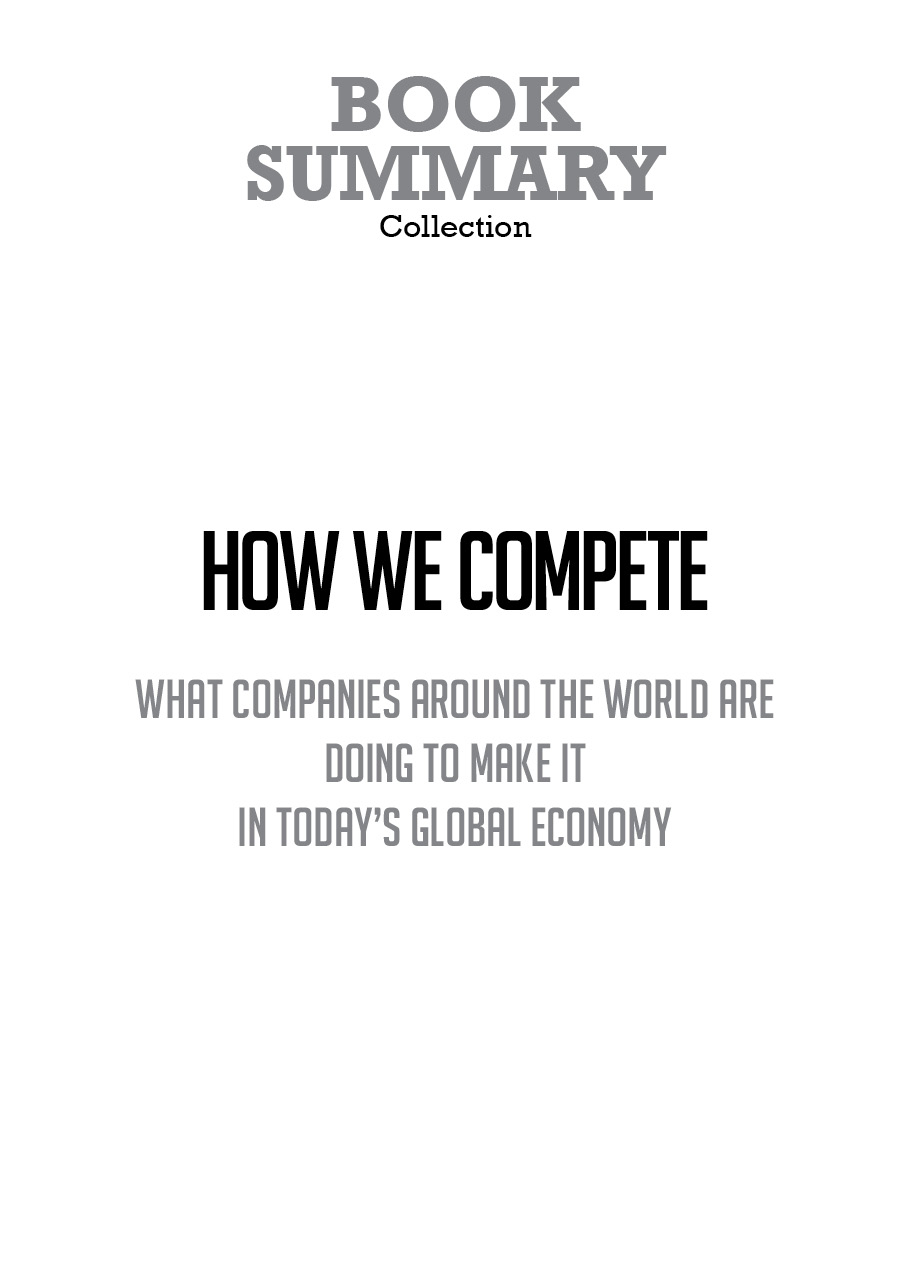 Book Presentation How We Compete by Suzanne Berger Book Abstract MAIN IDEA - photo 1