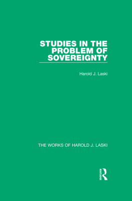 Harold J. Laski - Studies in the Problem of Sovereignty