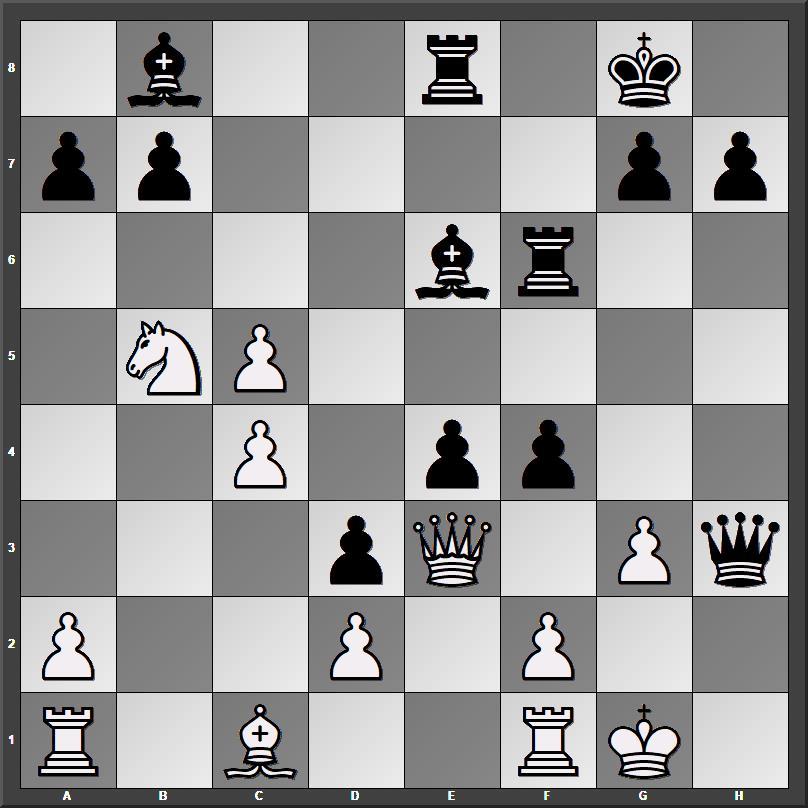 26Qe1 Now Black has mate in two but if 26gxf4 Rg6 27Qg3 Bxf4 and then - photo 4