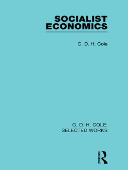 G. D. H. Cole - Socialist Economics