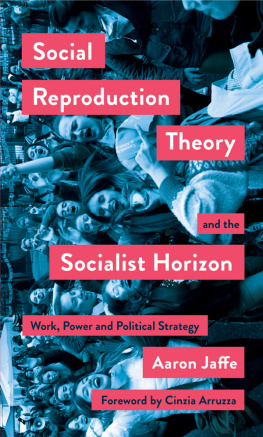 Aaron Jaffe Social Reproduction Theory and the Socialist Horizon: Work, Power and Political Strategy