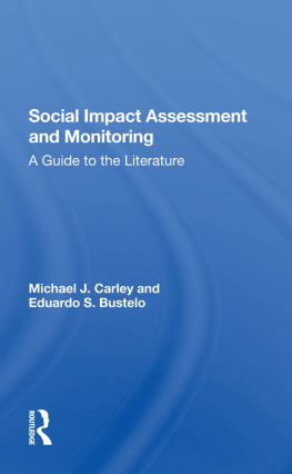 Michael J. Carley - Social Impact Assessment and Monitoring: A Guide to the Literature