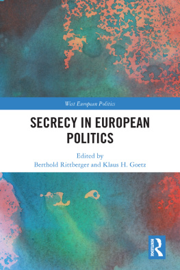 Berthold Rittberger - Secrecy in European Politics