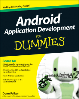 Donn Felker Android Application Development For Dummies