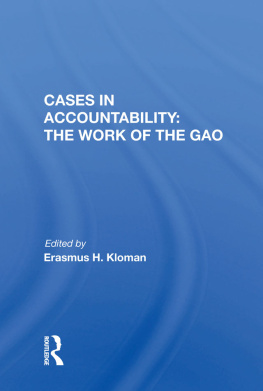 Erasmus H. Kloman - Cases in Accountability: The Work of the Gao