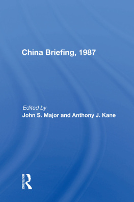 John S. Major China Briefing, 1987