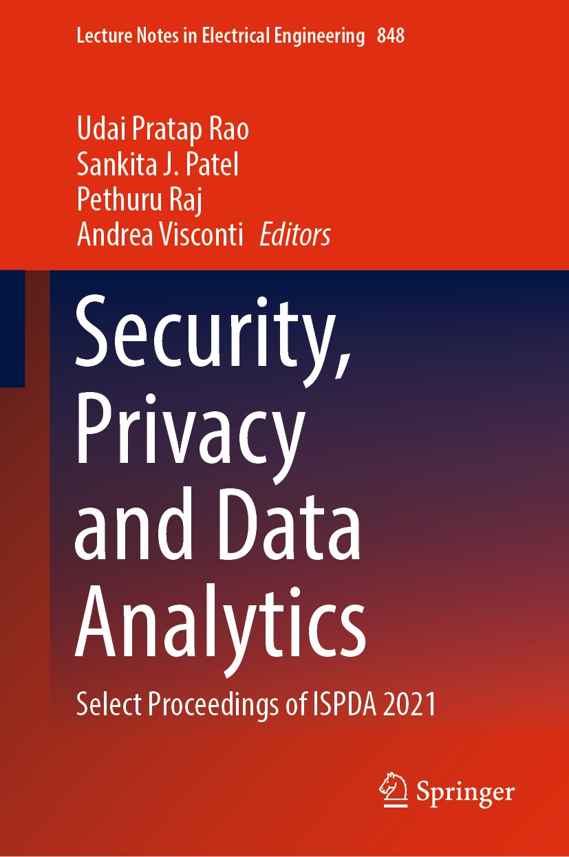 Book cover of Security Privacy and Data Analytics Volume 848 Lecture Notes - photo 1