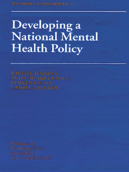 Lynne Friedli - Developing a National Mental Health Policy