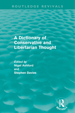 Nigel Ashford - A Dictionary of Conservative and Libertarian Thought