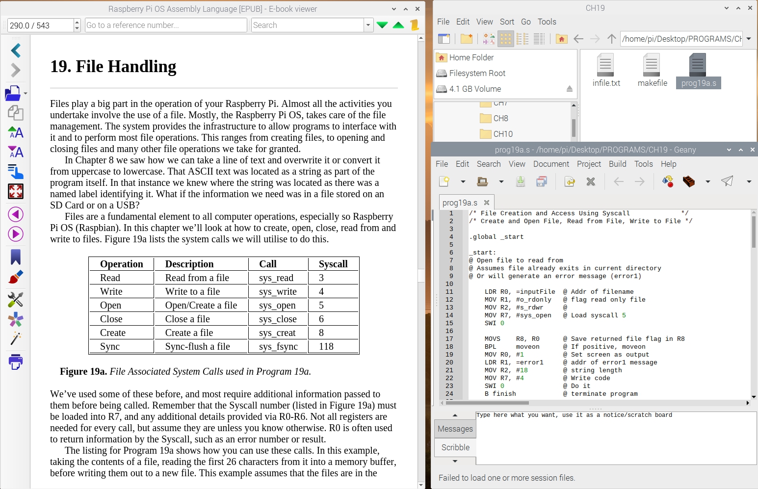 Figure eBook open on Raspberry Pi Desktop along with appropriate program - photo 1