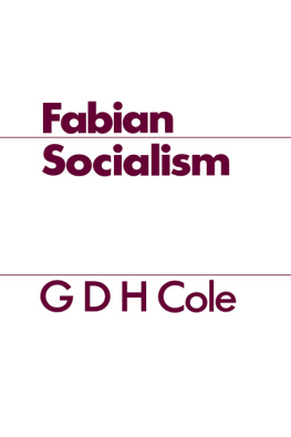 G. D. H. Cole Fabian Socialism