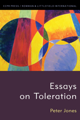 Peter Jones Essays on Toleration