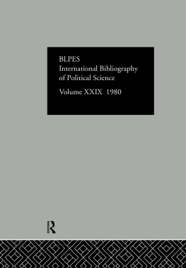 International Committee for Social Sciences Documentation - Ibss Poli Sci 29 1980