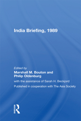 Marshall M. Bouton - India Briefing, 1989