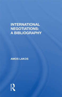 Amos Lakos - International Negotiations: A Bibliography