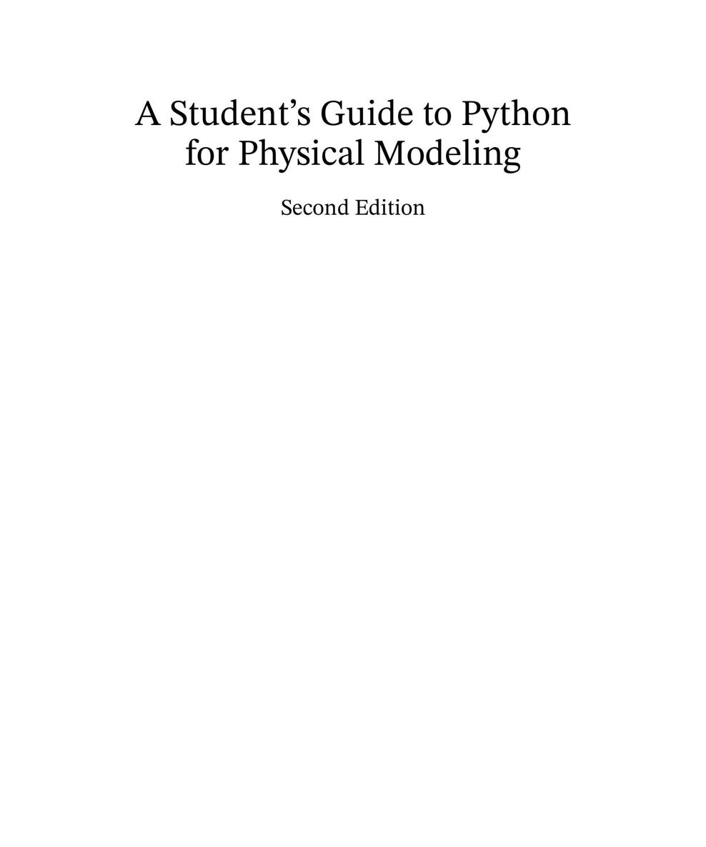 A Students Guide to Python for Physical Modeling Second Edition - photo 16