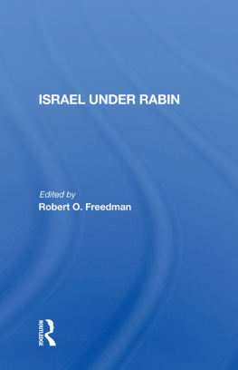 Robert O. Freedman Israel Under Rabin