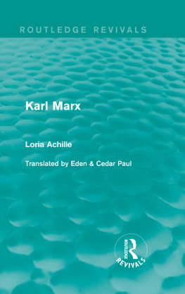 Achille Loria - Karl Marx