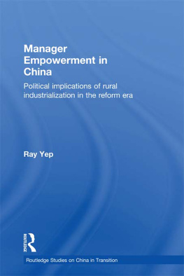 Rey Yep - Manager empowerment in China : the politics of post-Mao rural industrialisation