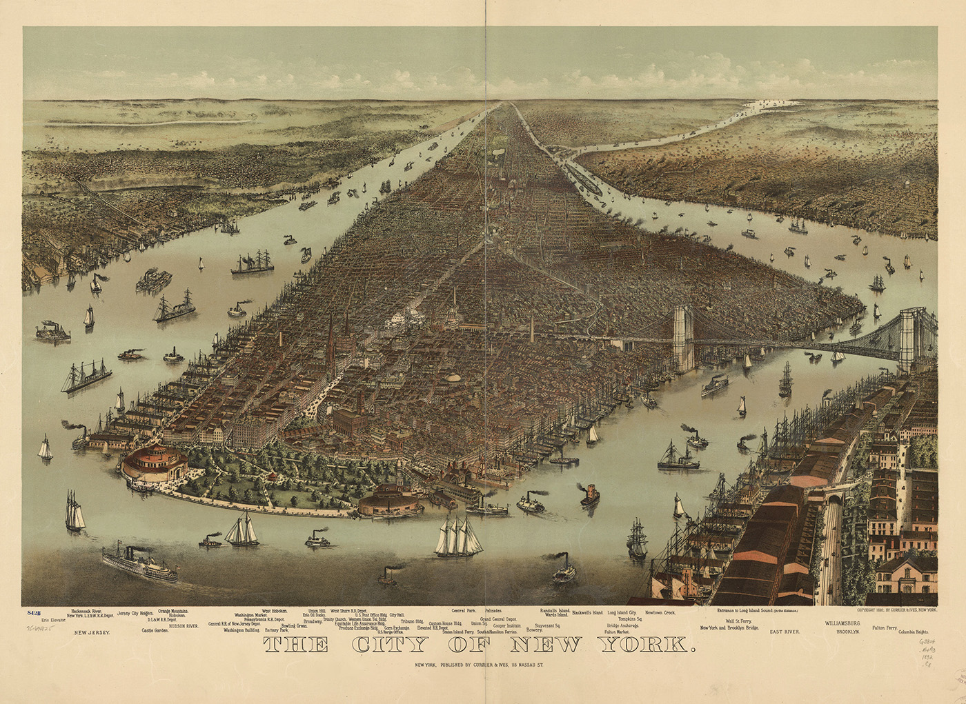 Prospective map showing a birds-eye view of points of interest in New York - photo 7