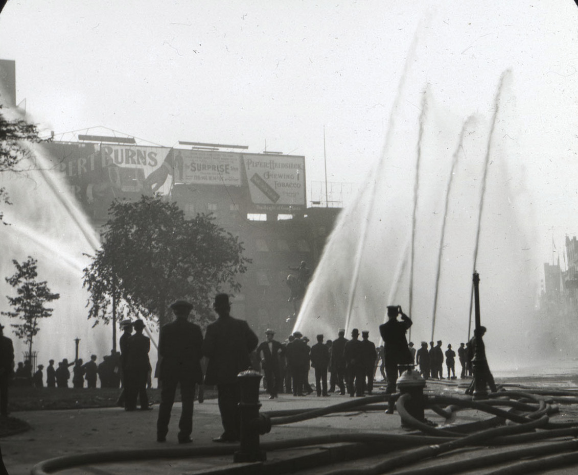 High-pressure hydrant test at Union Square New York City 1908 Prospective - photo 6