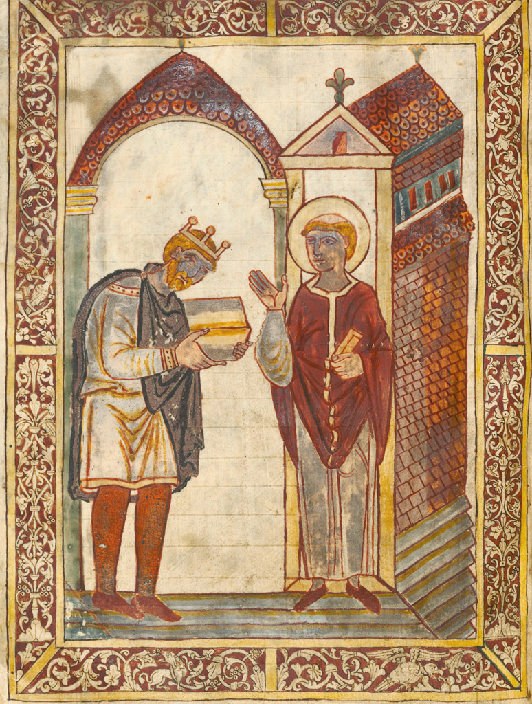 Athelstan gives a book to St Cuthbert the first portrait of an English ruler - photo 13