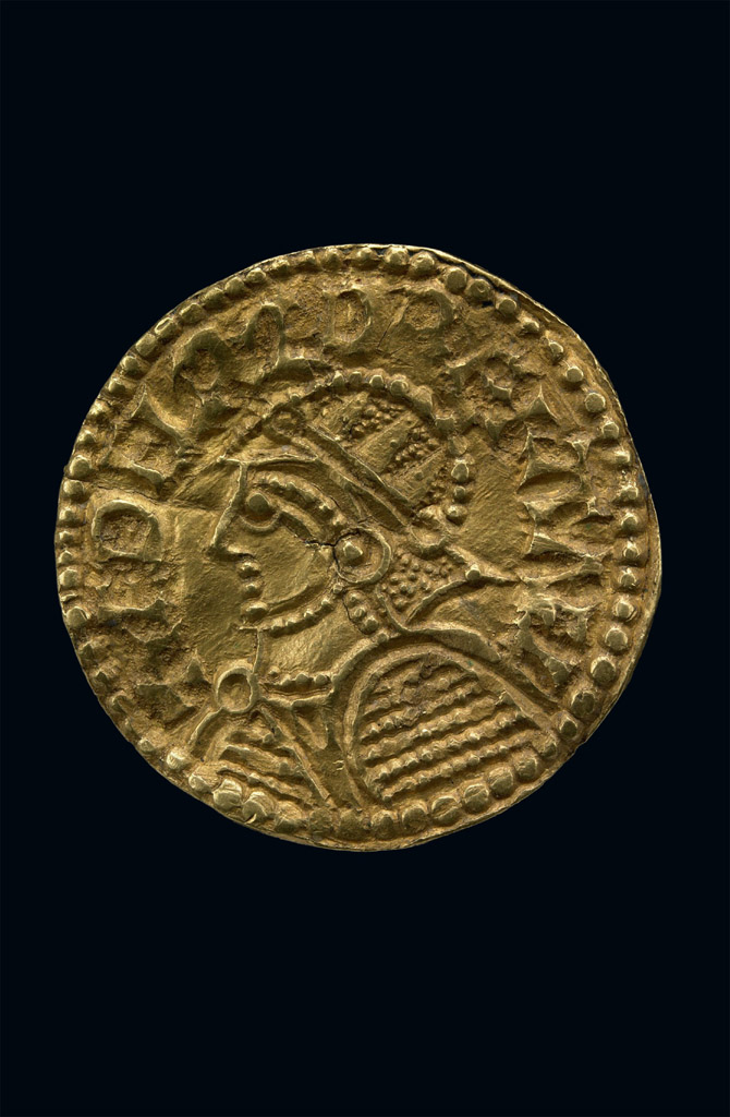 A gold coin of Ethelred minted by Leofwine of Lewes In Roman cavalry helmet - photo 18