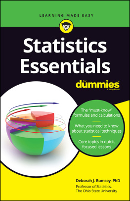 Deborah J. Rumsey Statistics Essentials for Dummies