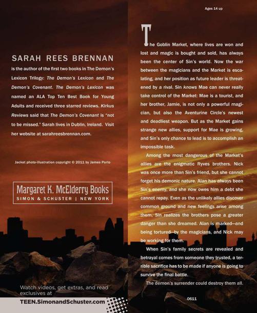 The Demons Surrender ALSO BY SARAH REES BRENNAN The Demons Lexicon The - photo 2