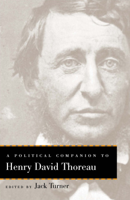 Jack Turner A Political Companion to Henry David Thoreau