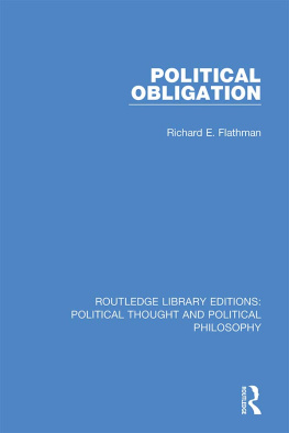 Richard E. Flathman Political Obligation