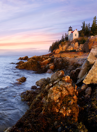 The Atlantic dawn arrives at the Bass Harbor lighthouse in Acadia National - photo 3