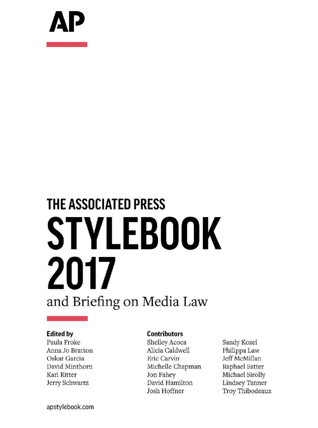 Contents Foreword The first Associated Press Stylebook was 60 pages bound - photo 1