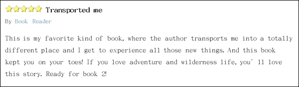 Hmm Both reviews mentioned adventure and the wilderness setting Well they - photo 3