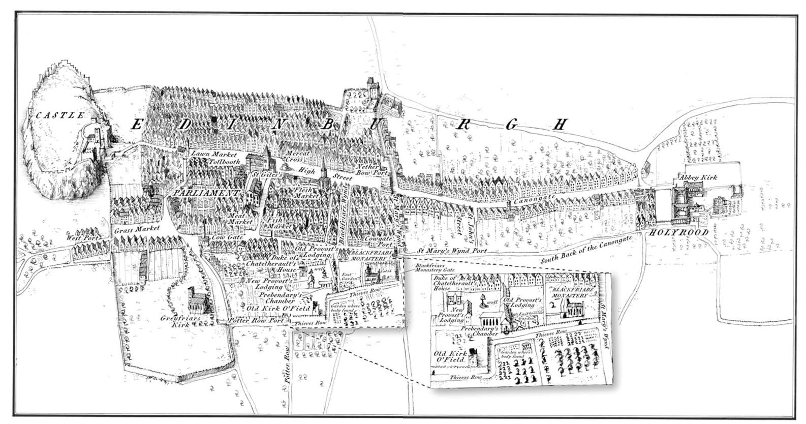 Edinburgh c 1567 Drawn by David Atkinson Handmade Maps Limited Adapted from - photo 3