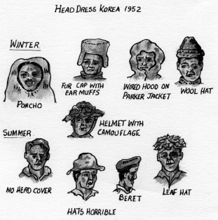 Various types of headgear worn in Korea Sketch of Hill 355 from across the - photo 15