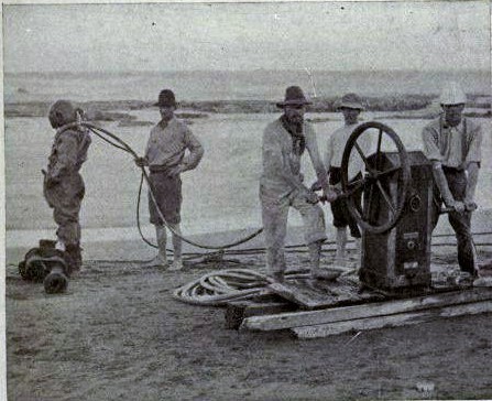 Divers searching wreck of Treasure ship Dorothea Cape Vidal Africa The coast - photo 3