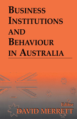 David Merrett - Business Institutions and Behaviour in Australia