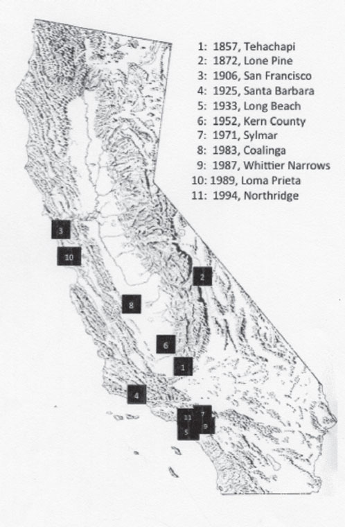 Map showing location of Californias major earthquakes Courtesy of Brian - photo 4