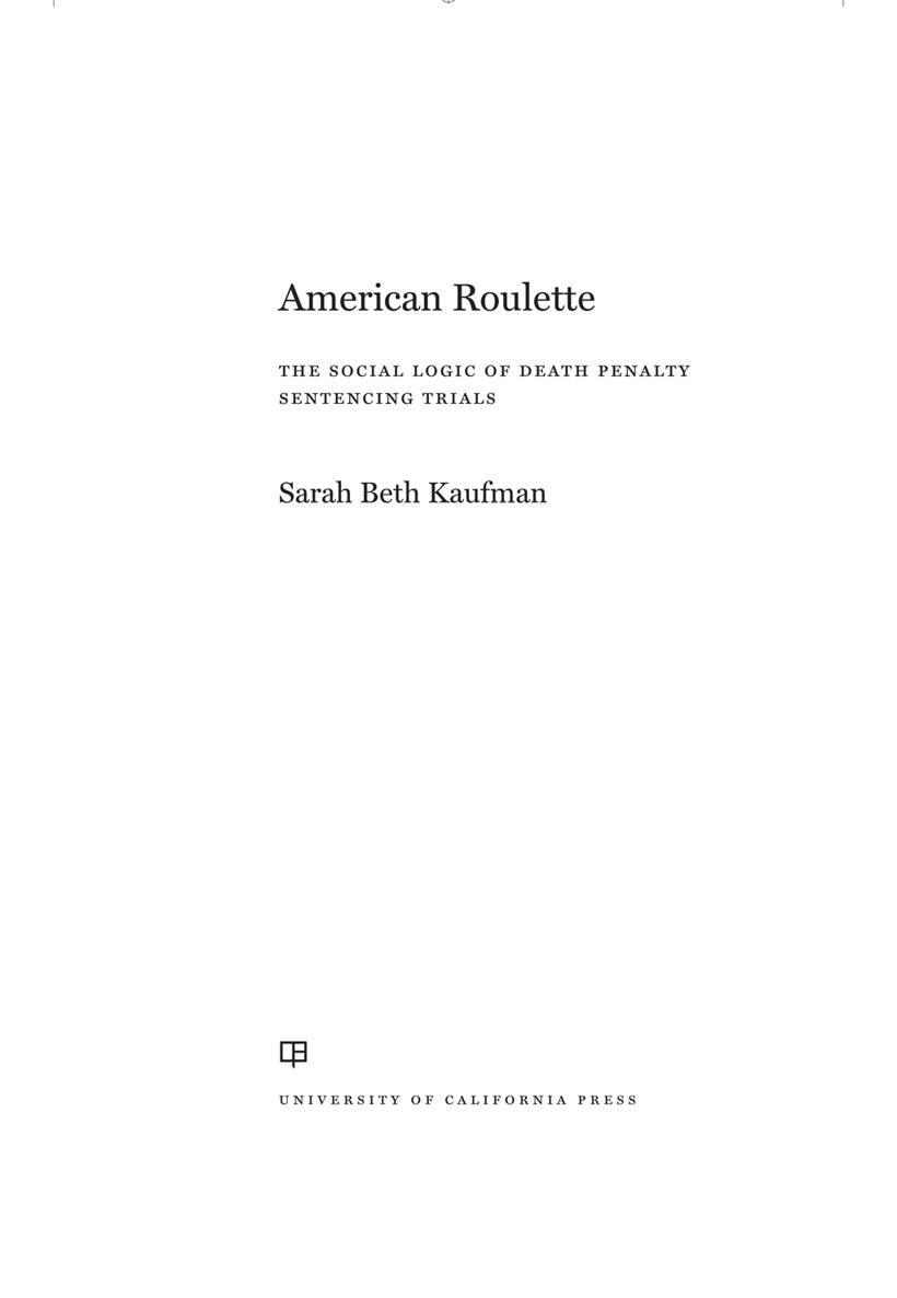 American Roulette American Roulette THE SOCIAL LOGIC OF DEATH PENALTY - photo 1