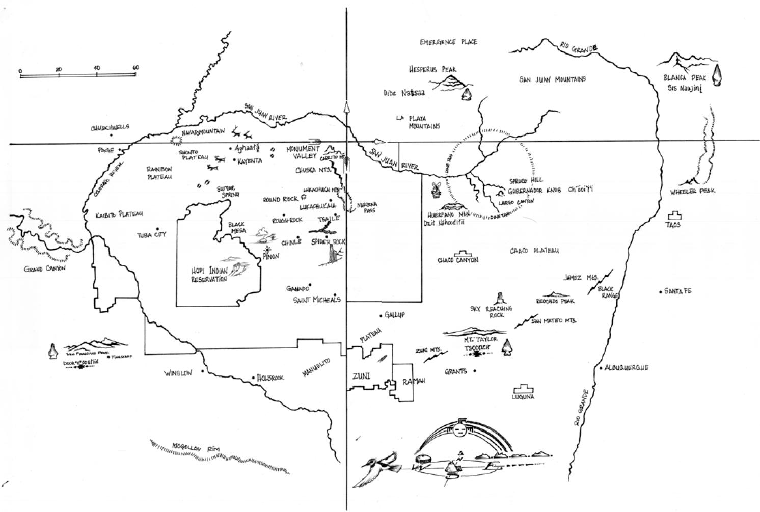 Map of Din Bikyh Navajo Country Courtesy of Nolan Karras James Prologue - photo 5