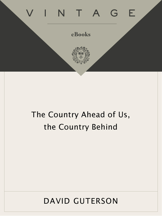 acclaim for David Gutersons The Country Ahead of Us the Country Behind The - photo 1