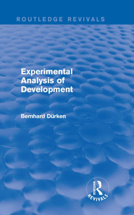 Bernhard Dürken Experimental Analysis of Development