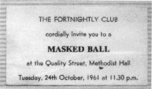 The Fortnightly Club masked ball invitation Method Hall refers to the nickname - photo 3