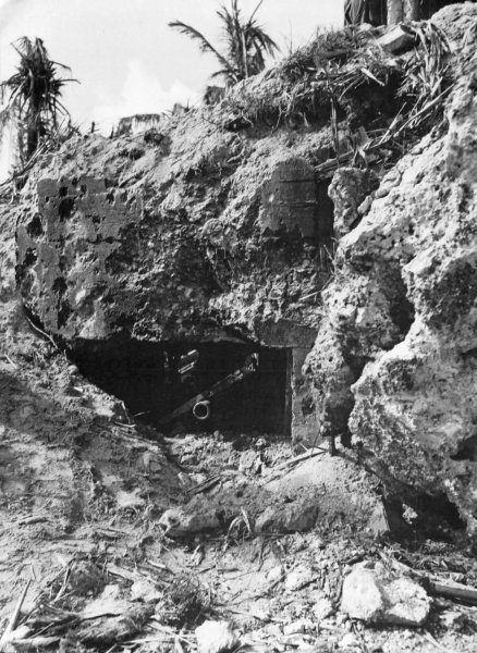 A threatening 75mm Japanese gun pokes its barrel out of the Gaan Point pillbox - photo 4