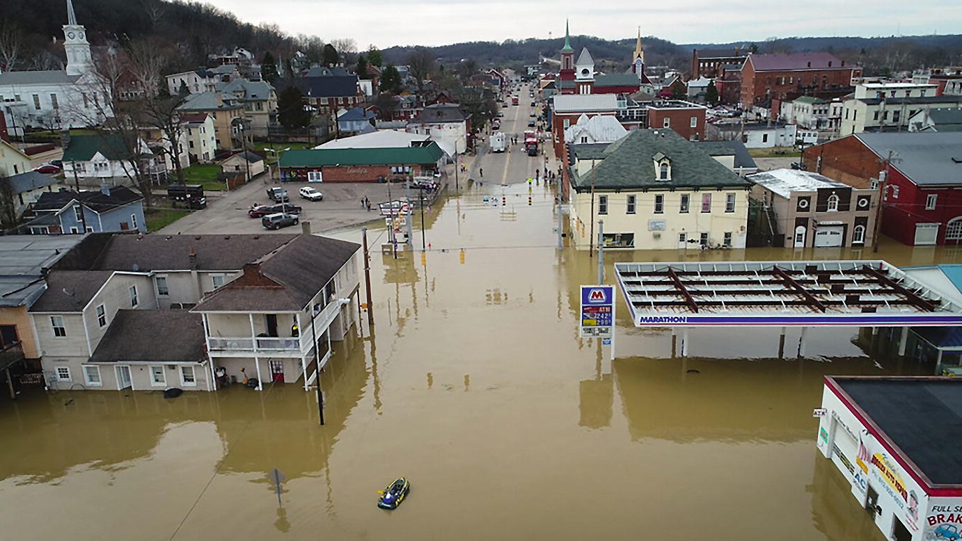 Downtown Aurora Indiana after a recent flood - photo 3