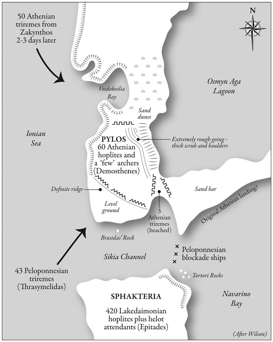 Map 1b Pylos summer 425 BC Demosthenes Kleon 70 triremes Thucydides - photo 2