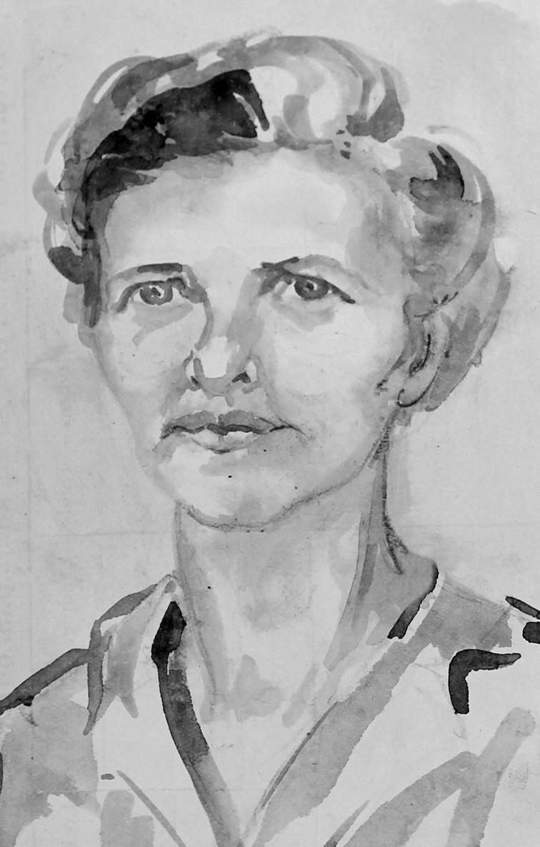 Portrait of Ethel Mulvany while in Changi Jail by Joan Stanley-Cary using - photo 1